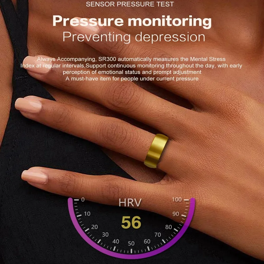 SR300 Smart Ring Heart Rate Blood Pressure Blood Oxygen Temperature Sleep Calories Health Multilingual Fitness Tracker Rings