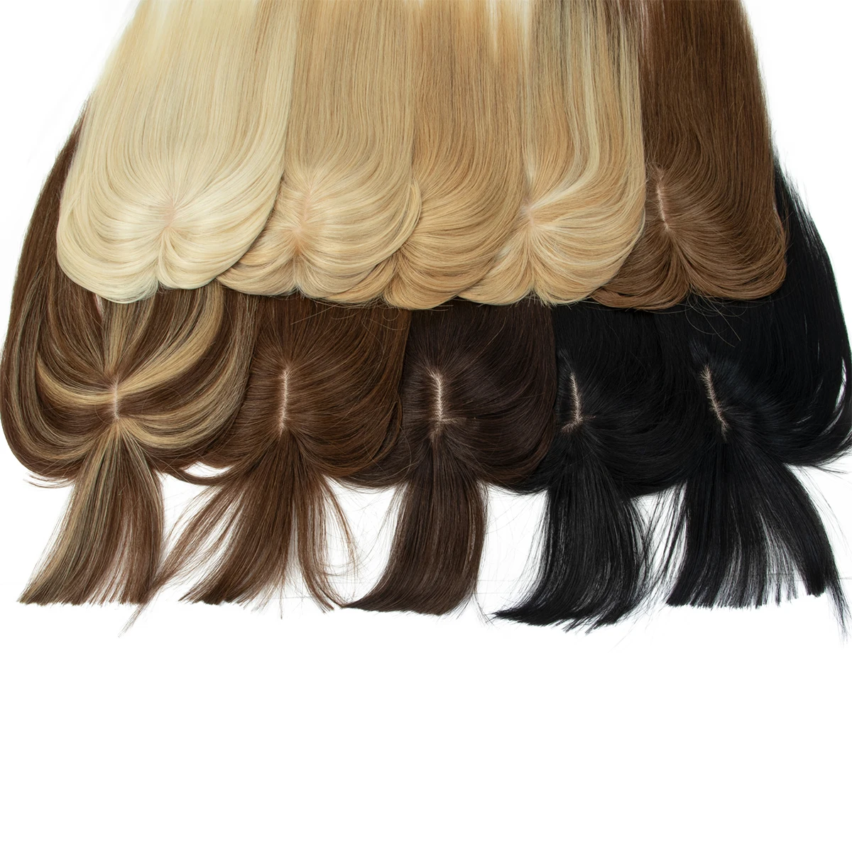 

Hair Toppers for Women Real Human Hair 360° Cover Clips in Full Fringe Fake Bangs Hair Pieces for Women Girls Daily Wear 8*12 CM