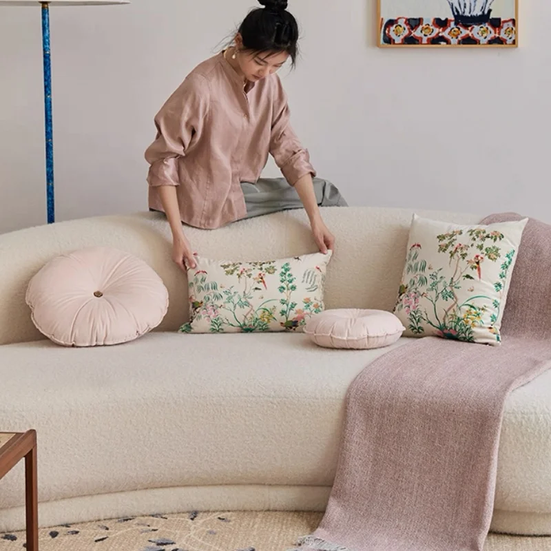 Chinese Painting Print Pillows Flora Birds Cushion Case Modern Art Decorative Pillow Cover For Sofa Chair Home Decorations