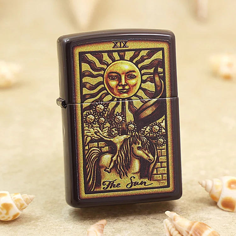 

Genuine Zippo Colored Tarot oil lighter copper windproof cigarette Kerosene lighters Gift with anti-counterfeiting code