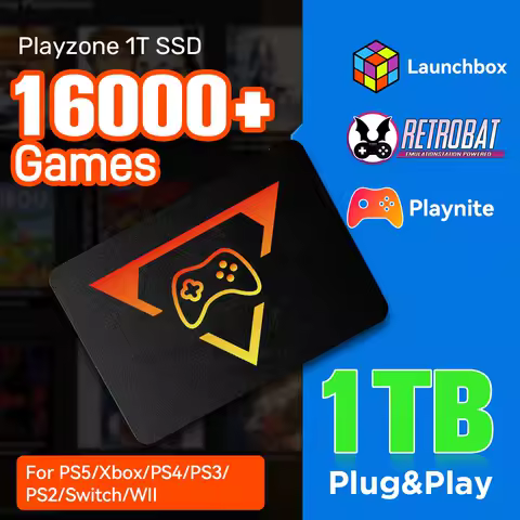 PlayZone 1TB Emulator Consoles Portable Retro Game SSD For PS5/PS4/PS3/Xbox/Switch/WII/WIIU Handheld Game HDD With 16000+ Games