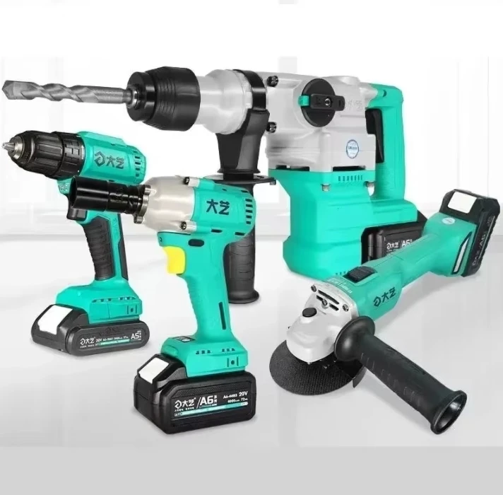 Electric hammer dual-purpose electric tools four-piece set combination brushless rechargeable impact drill