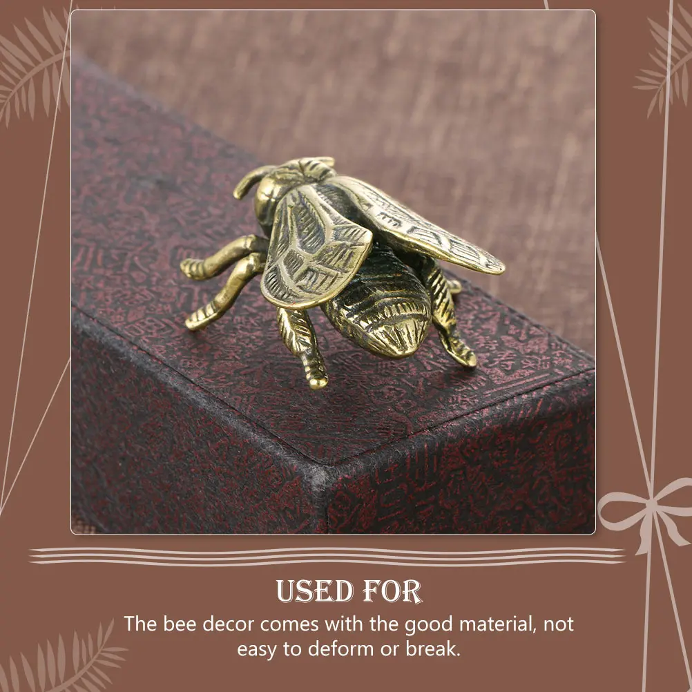 

Brass Insect Decor Retro Mini Desktop nament Exquisite Figurine Small Toy Adornment Flat Bottom Design Compact Size Durability