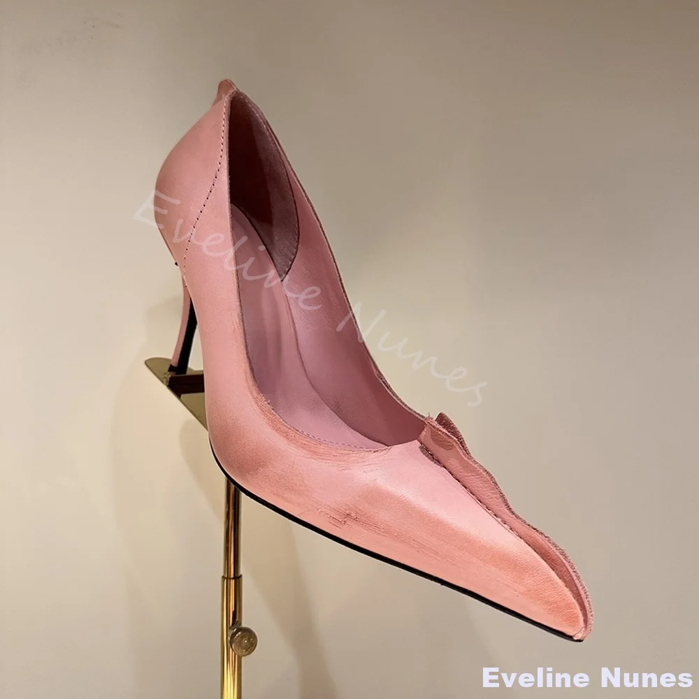 Matte Distressed Elegant High Heels Women Pointed Toe Slip On Sewing Stiletto Heel Strange Style Pumps 2025 New Catwalk Sandals