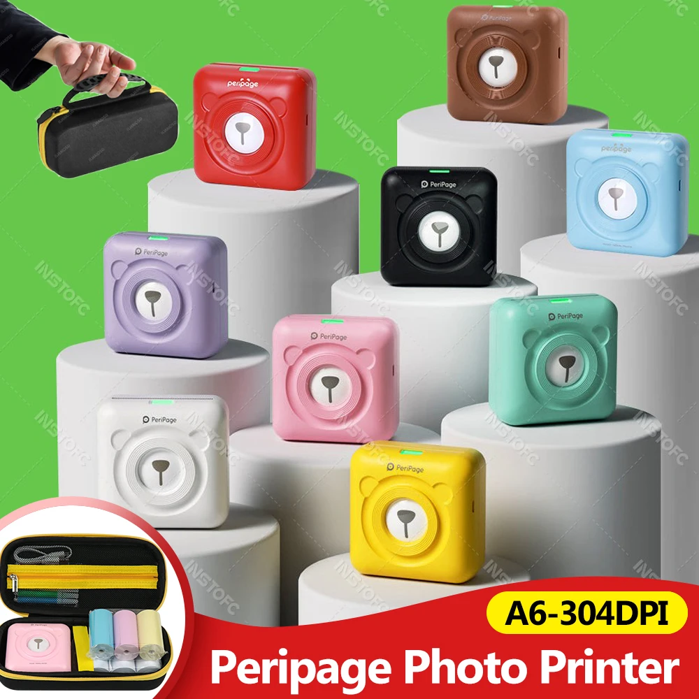 Оригинальный термопринтер A6 Peripage 304 точек на дюйм, мини-портативный карманный Bluetooth-принтер для мобильных телефонов, Android iOS, подарки