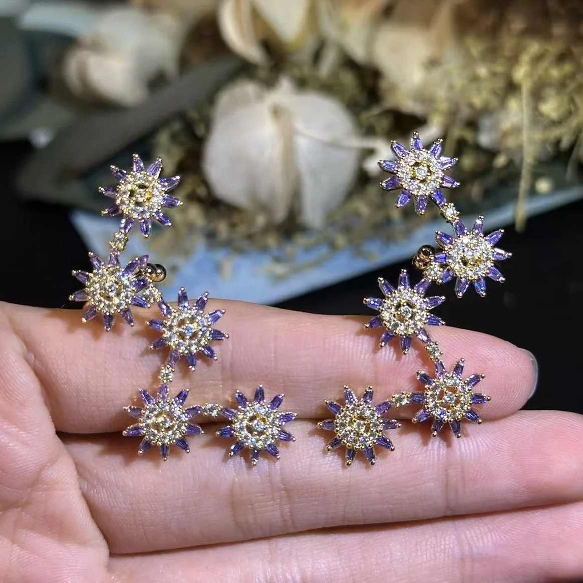 Zircon Star C Shape Clip Earrings for Women Luxury Crystal Ear Cuff Without Piercing Girl Sweet 2000S Jewelry