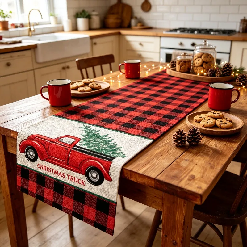 New Innovative Christmas Decorative Table Flag Linen Durable and Strong Table Cloth Anti-fouling Cross-border Tablecloth