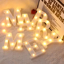 Decorative Letters Alphabet Letter LED Lights Luminous Number Lamp Decoration Battery Night Light Party Baby Bedroom Decoration.