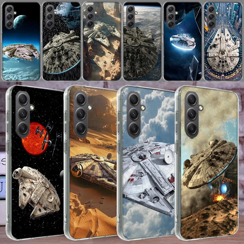 Millennium Falcon in Space Phone Case for Samsung A16 A26 A36 A56 A17 A37 A57 A07 A06 A02S A03 A04S A05S Galaxy Note 20 10 A50S