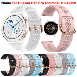 20mm Bracelet Silicone Watch Band For Huawei Watch GT3 Pro 43mm GT 2 3 42mm/GT2/Honor Magic 2 42mm Replacement Strap