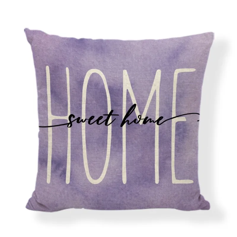 Trend 2025 Lavender Cushion Cover 45x45 Purple Flowers Letter Pillowcase Farmhouse Home Sofa Car Decorative Throw Pillow Cover