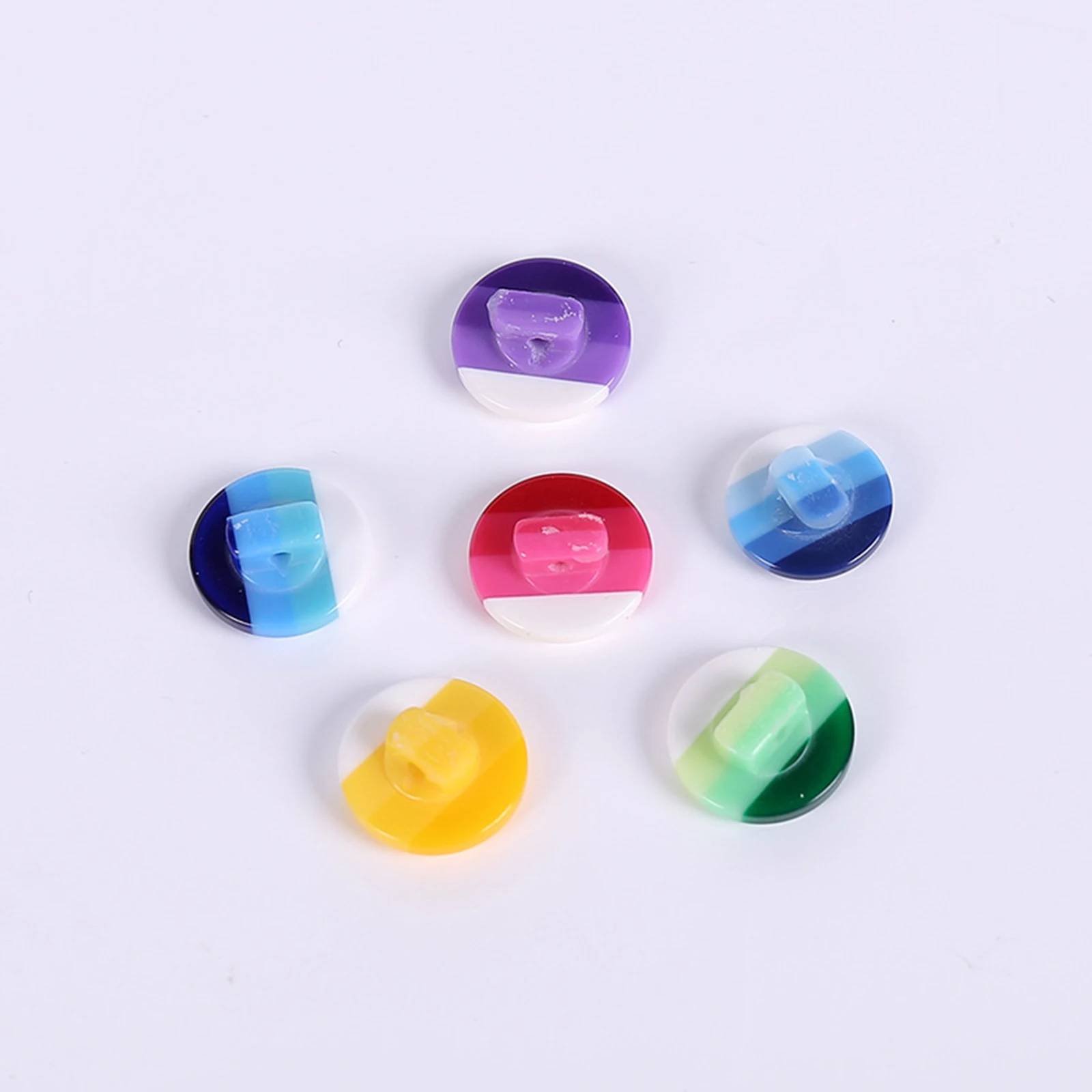 14MM Multicolor Resin Sewing Shank Buttons Round Rainbow Pattern Buttons Scrapbook DIY Women Clothing Sewing Accessories,50PCs