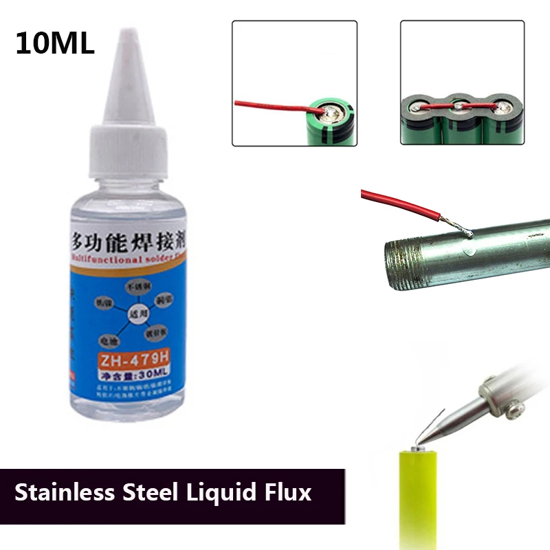 

10ml Stainless Steel Flux Soldering Nickel Copper Liquid Solder Strong Adhesive Welding For Galvanized Sheet/Copper/Iron Solder