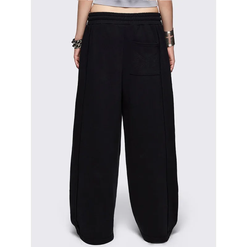 2025 otoño/invierno nuevo estilo de calle europeo y americano de moda Piercing holgado pantalones con capucha falso de dos piezas