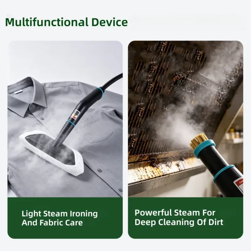 Transform your cleaning routine with this powerful high temperature and high pressure steam cleaner. Designed for modern