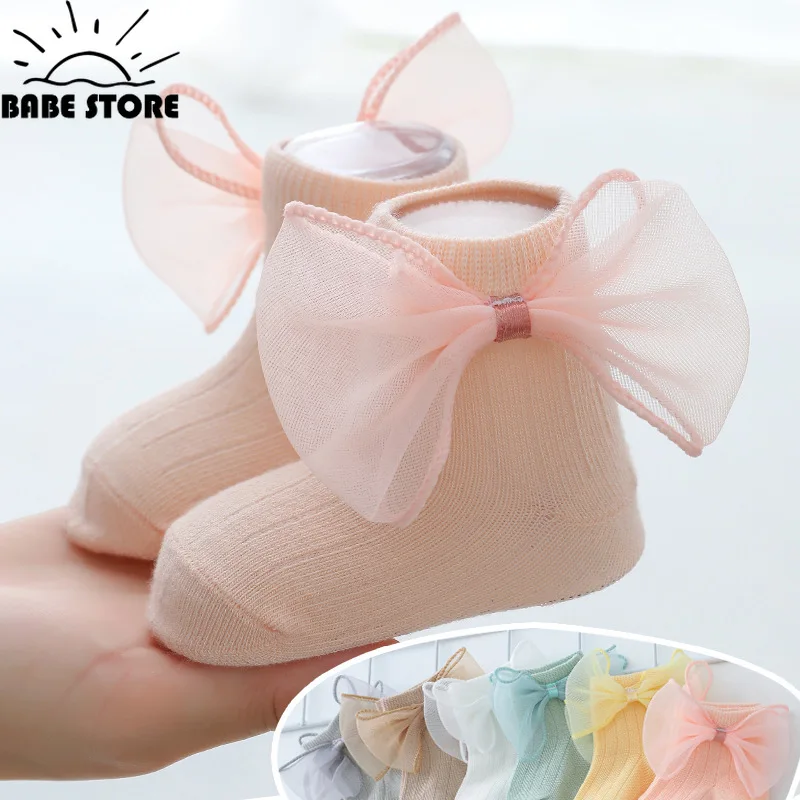 Baby Socks Princess Stretch Knit Cotton-Socks Newborn Baby Spring Autumn Winter Bag Bow Toddler-Socks Baby Girl-Socks