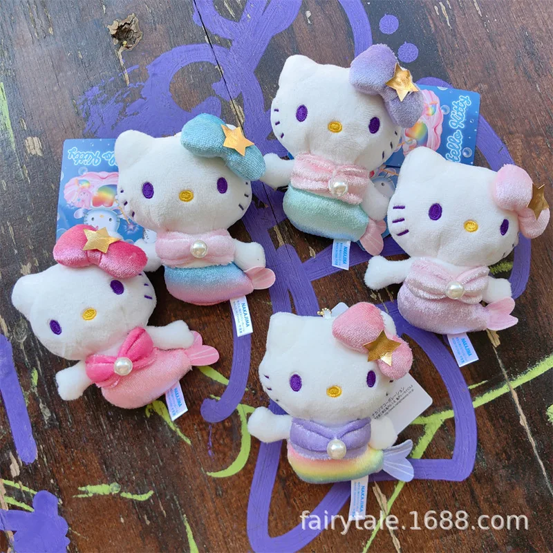 

anime Hello Kitty 50th anniversary limited Mermaid cute Plush Doll Keychain 15cm School bag pendant decoration Holiday Gifts
