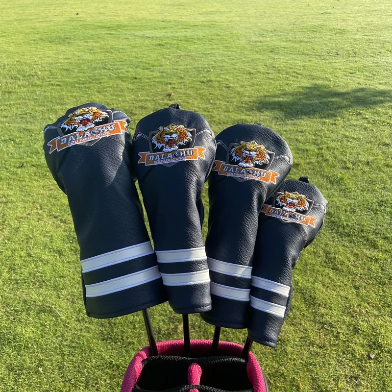 

New Cute Tiger Golf Club Cover Fairway #135 UT For Driver Hybrid Wood Headcover Putter PU leather Waterproof Unisex Covers