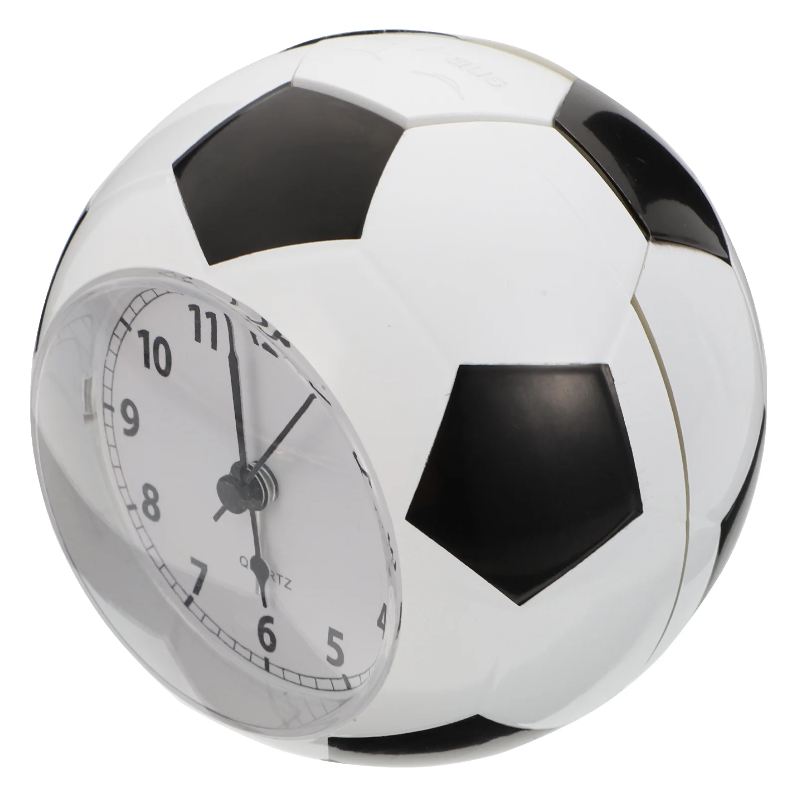 

1pc Football Shape Plastic Silent Tabletop Desk Clock Plastic Clock For Students For Bedroom Home Office Mute Night Light Decor