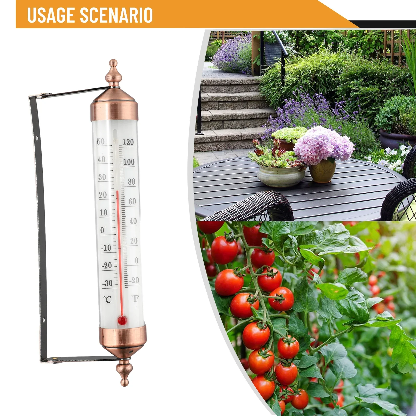 1Pcs High Quality Garden Outdoor Thermometer Patio Outside Wall Greenhouse Outdoor Thermometer Garden Supplies Tool