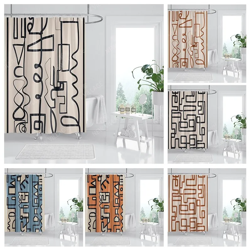 Waterproof fabric shower curtains Bathroom curtain accessories Bath curtain shower 180x200cm 240*200 modern boho Nordic decor