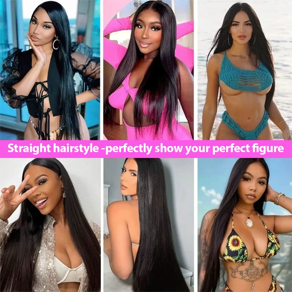 13x6 Lace Front Wigs Human Hair for Women 250 Density 13x4 HD Transparent Lace Front Wigs Human Hair Pre Plucked Straight 5x5 Glueless Lace Frontal Wigs Natural Black image 8