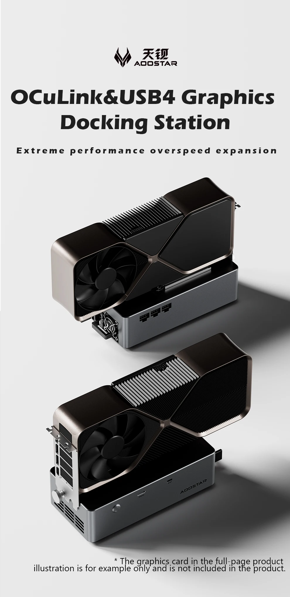 AG01 AG02 EGPU ドック、OCulink/USB4 ポート付き、800W 電源内蔵、TGX ホットスワップ対応、PCIe 4.0 x4