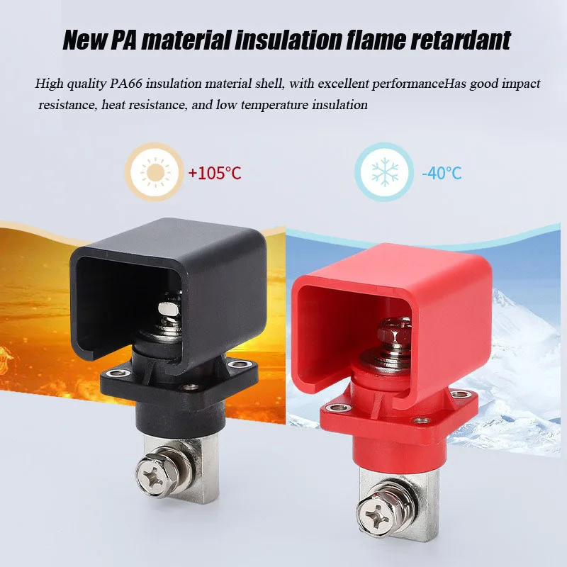 400A Battery Power Terminal New Energy Storage Inverter RV Lithium Batter Connector 120-300A Square Through Wall Terminal Block