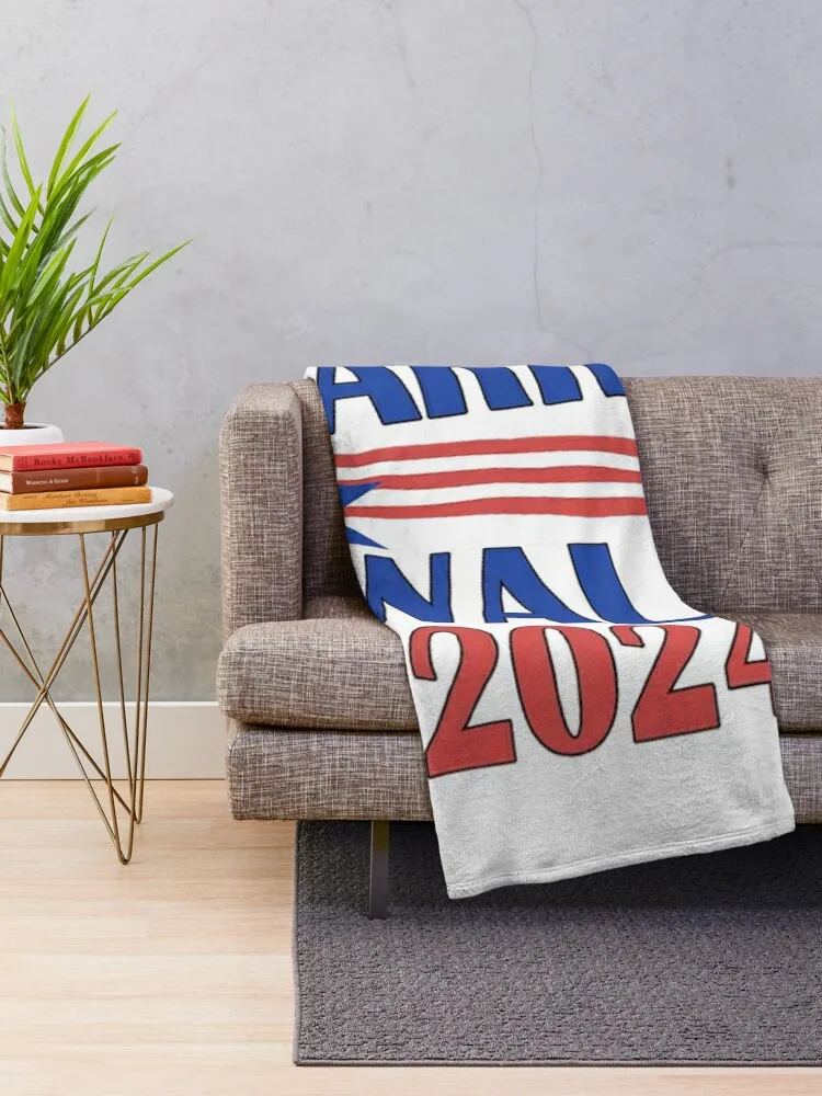 USA President Harris Waltz 2024 Throw Blanket For Sofa Thin Camping Vintage Soft Plaid Blankets