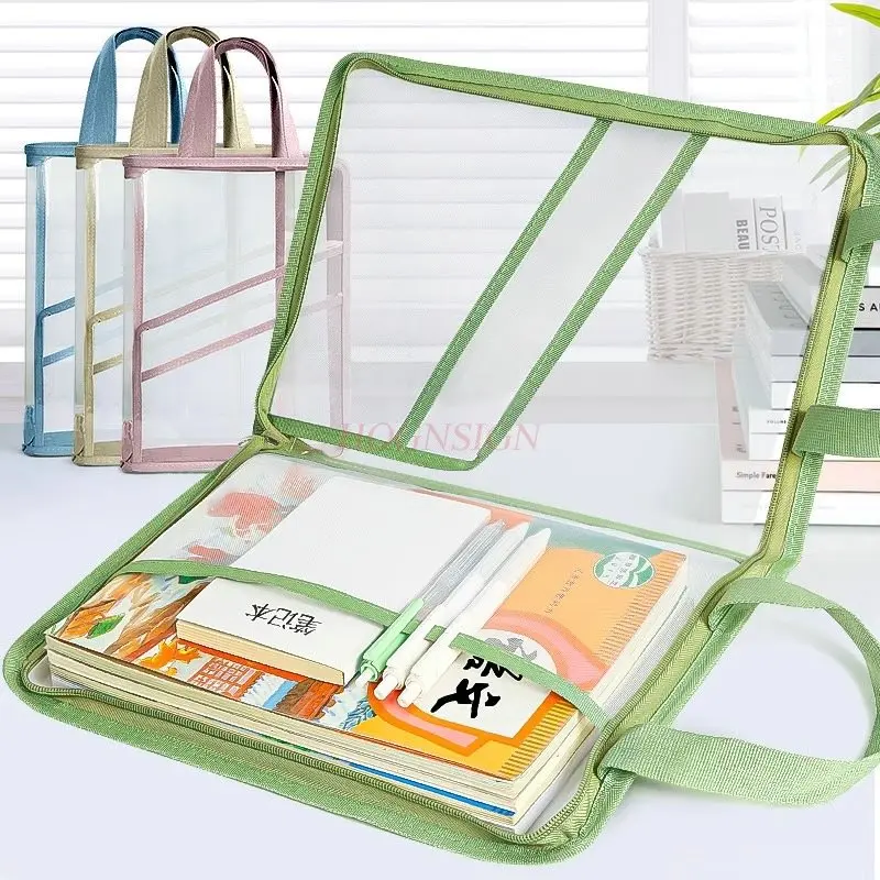 A4 Handheld Subject Bag Folder High Appearance Transparent File Pack Large Capacity Paper Storage