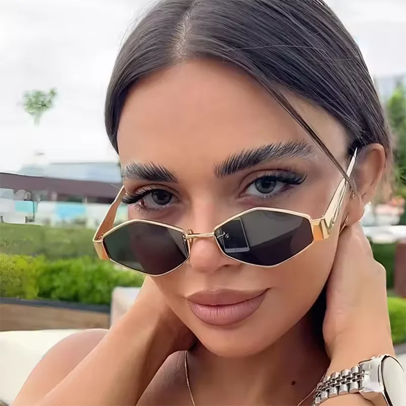Vintage speziell geformte Sonnenbrille Damen Herren quadratische Sonnenbrille weiblich Retro geeignet für männliche Brillen Brillen, Fahren, Urlaub