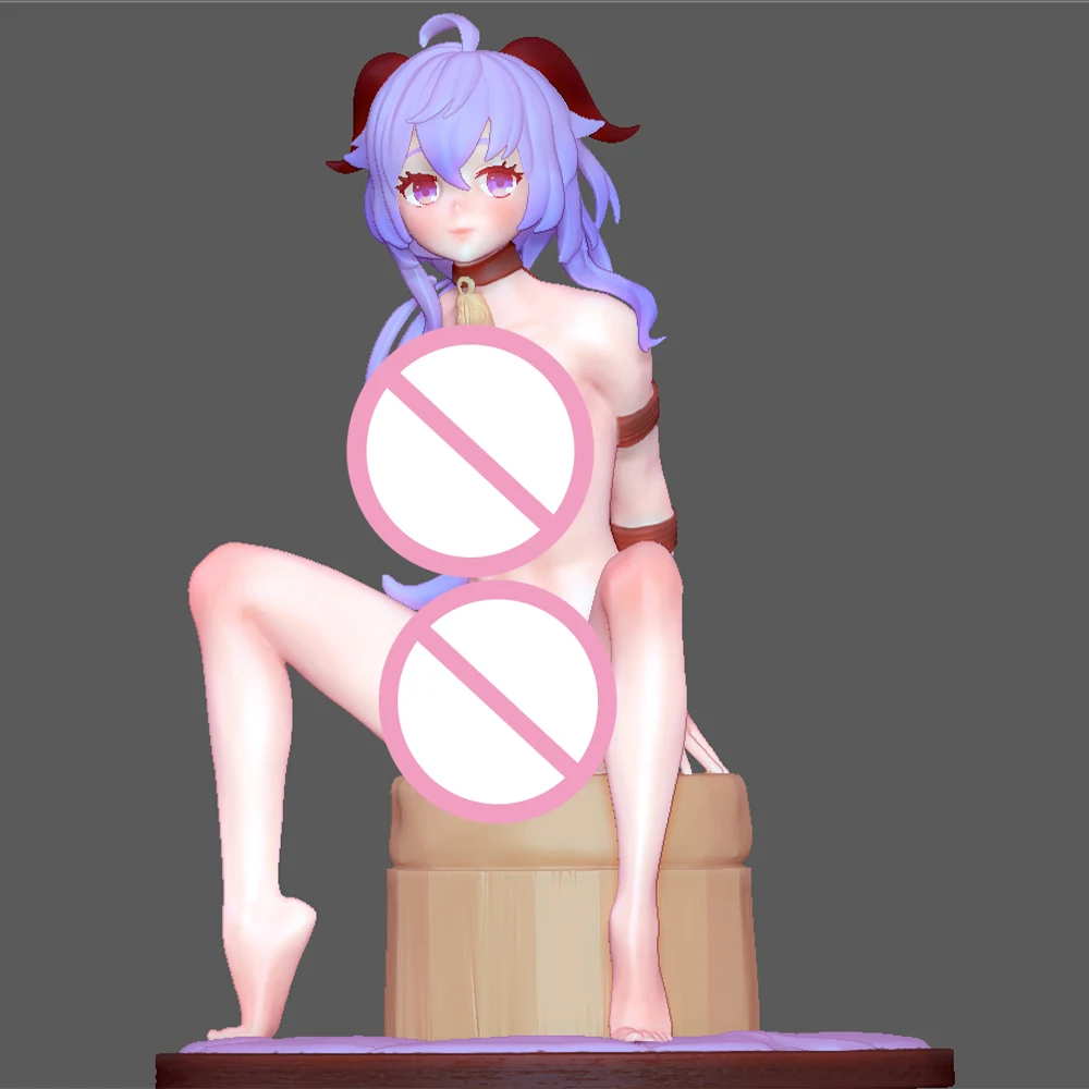 

3d Printing Model Kit Waifu Beauty Ganyu Pink NSFW Anime Figure Model Kit Diy Miniature Reduction Statue Unpainted Toys