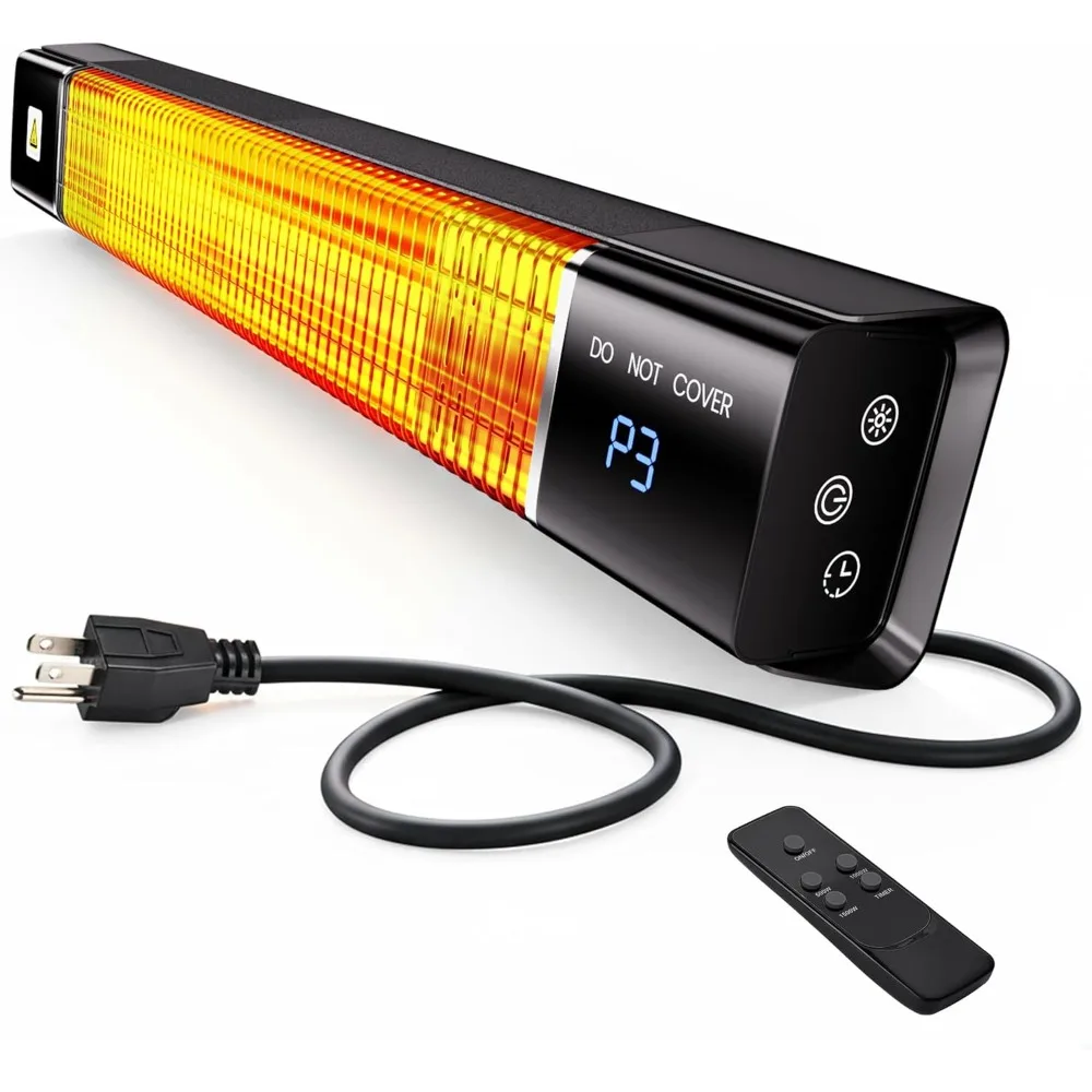 

Patio Heater,1500W Outdoor Heaters,Wall Mounted Electric Heater With Remote,24H Timer,Overheat Protection,3 Heat Levels