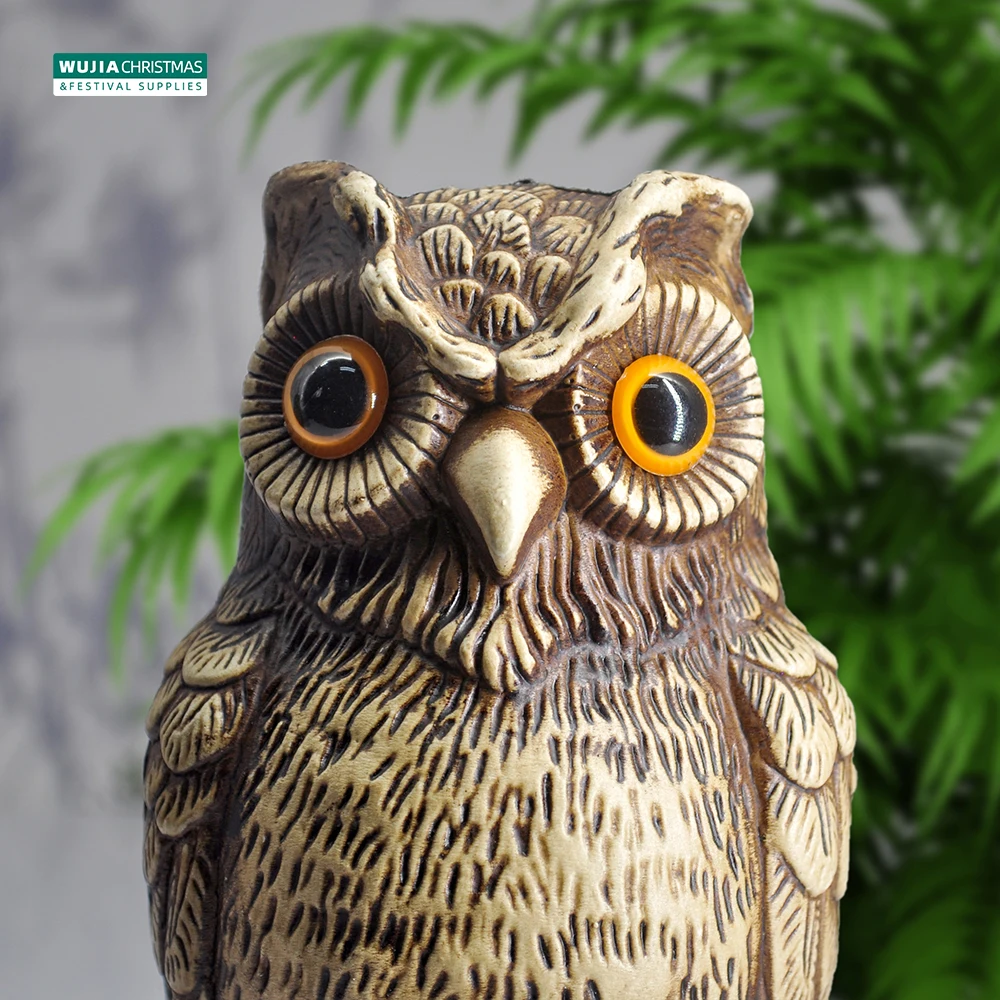 Garden Decor Realistic Owl Statue Scarecrow Fake Bird Scarer Lawn Garden Courtyard House Decorative Figurine Home Decoration Toy