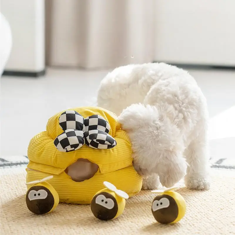 

Plush Dog Toy Woodland With Squeakers Interactive Squeaky Puppy Chew Toys Hide and Seek Activity Pet Supplies