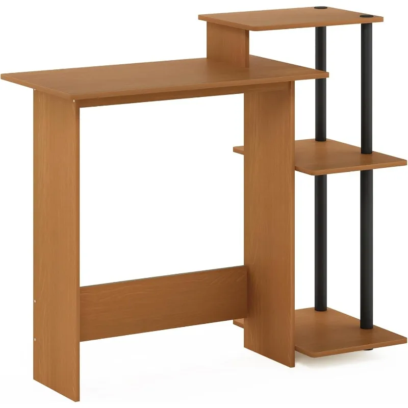

Efficient Home Laptop Notebook Computer Desk with Square Shelves, Light
