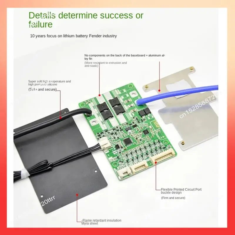 ABNR Built-In Bluetooth Smart 10-17 Series Lithium Battery Protection Board 40A Ternary Same Port Protection Board