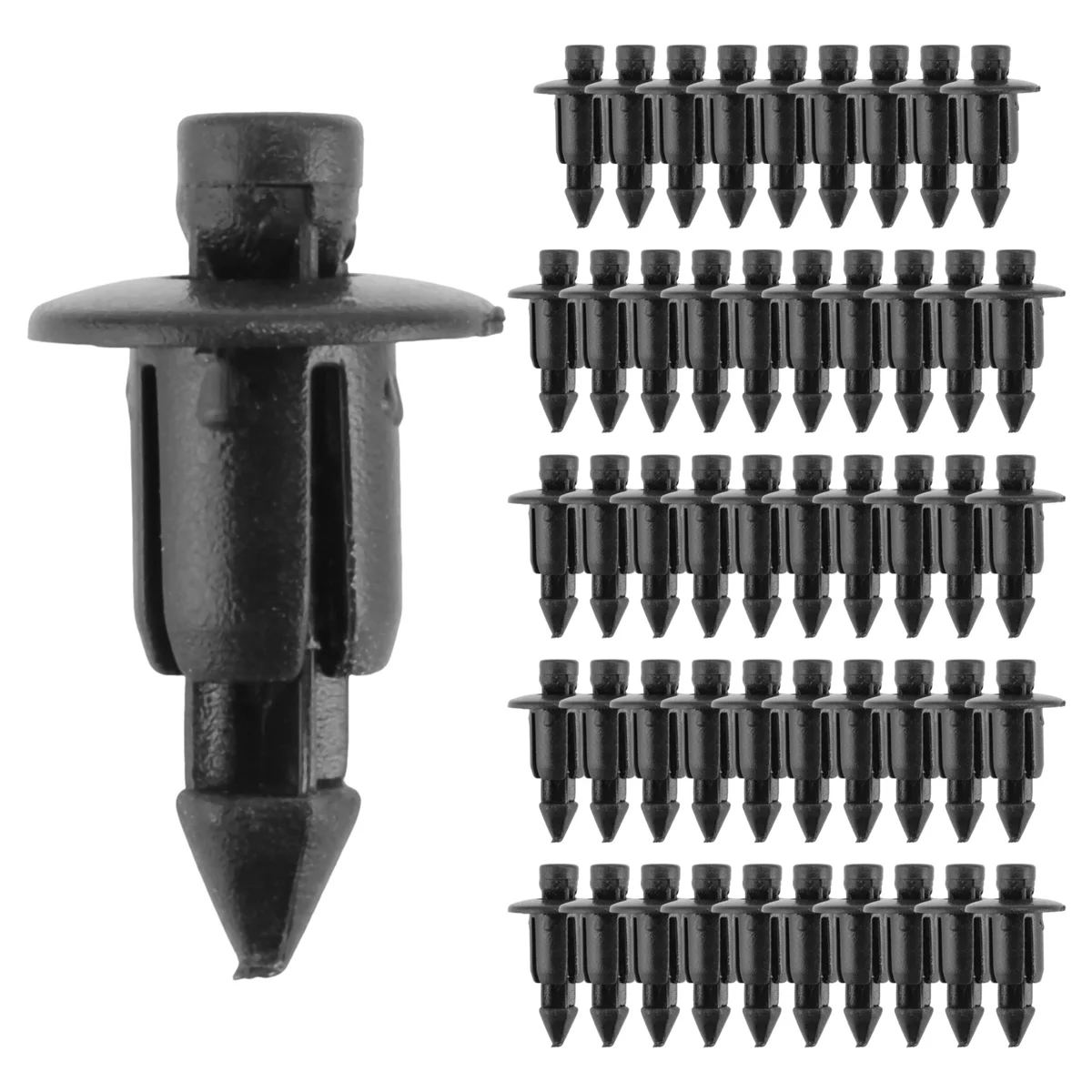 6mm x 12mm Plastic Rivets Car Push Clips 50 Pcs