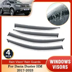 4x For Renault Dacia Duster HM 2017 2018 2019 2020 2021 2022 2023 Window Wind Visor Deflectors Guard Awning Cover Trim Protector