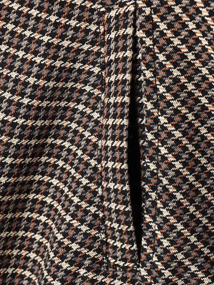 Nlzgmsj 2025 الخريف عادية شيك مكتب سيدة نساء منقوشة سستة منفذها منقوشة التنانير الصغيرة قطعتين مجموعات الموضة