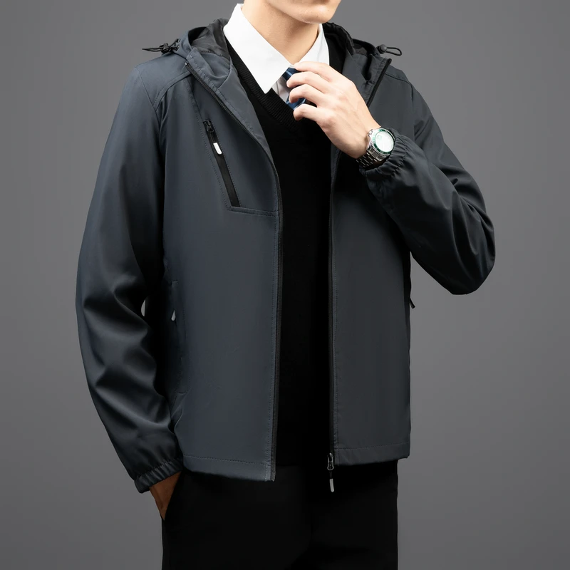 Waterproof Breathable Fashion Oversize 7XL 8XL 2024 Casual Men's Black Windbreaker Jackets Trench Coat For Spring Autumn Clothes