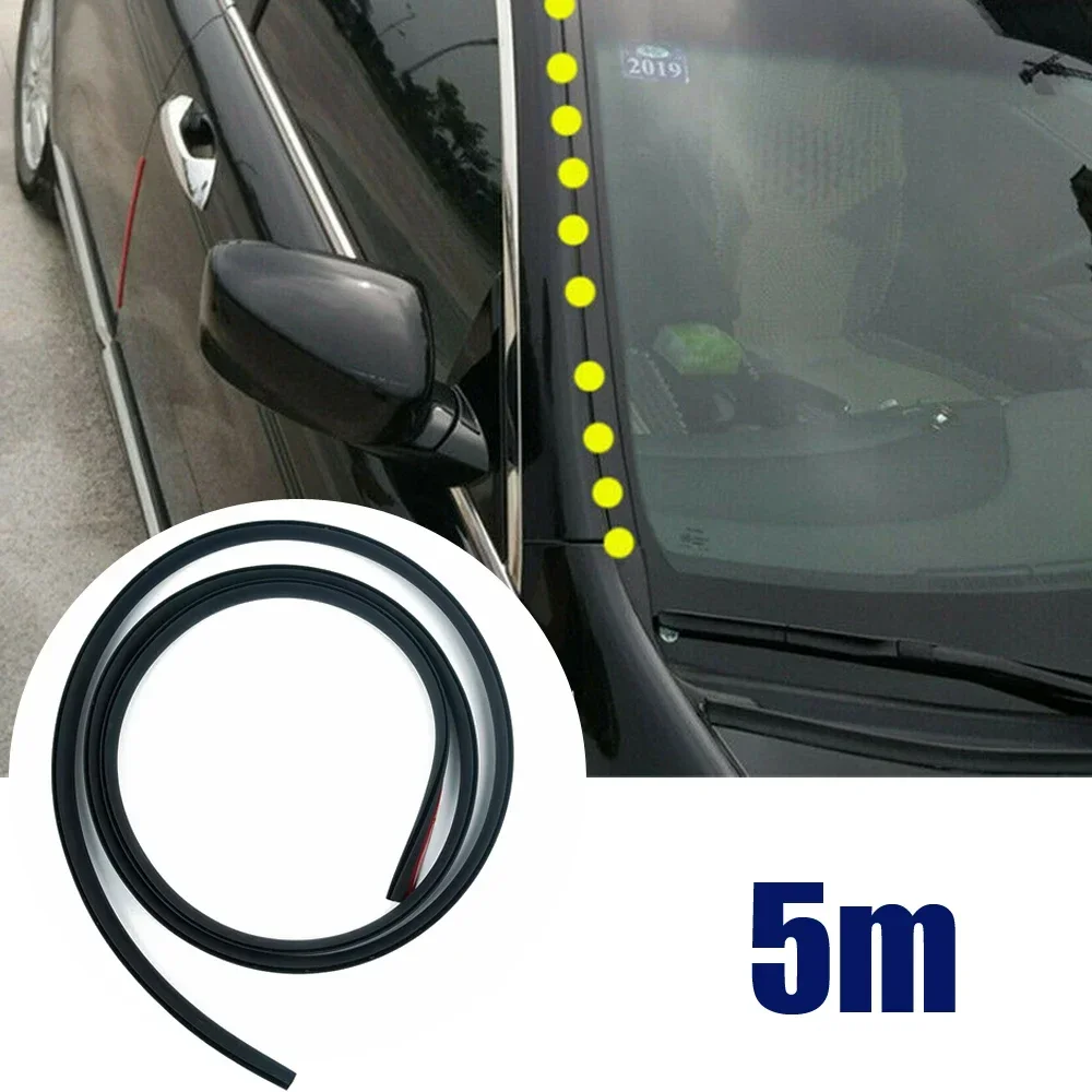 5 Meter Universal Black Car The Front Rear Headlight Gap Filling Rubber Strip T-shaped Pressure Sealing Strip Auto Accessories