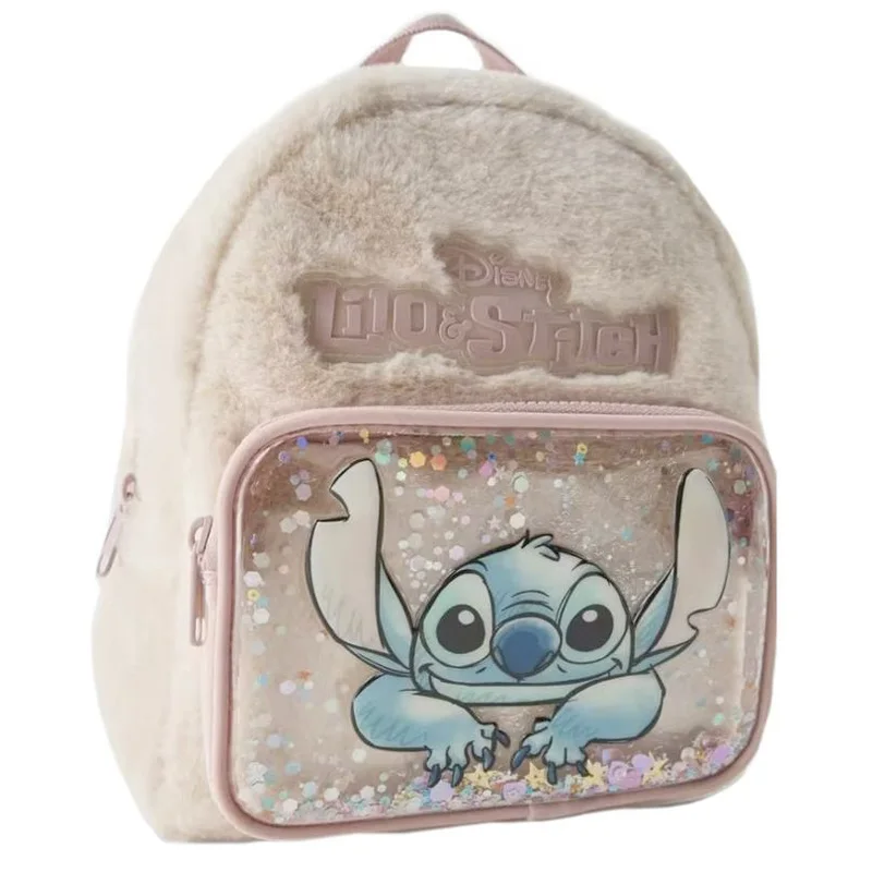 

Disney Stitch Children's Backpack Cute Anime Plush Schoolbags for Kindergarten Kids Double Layer Hard Shell Stationery Bag