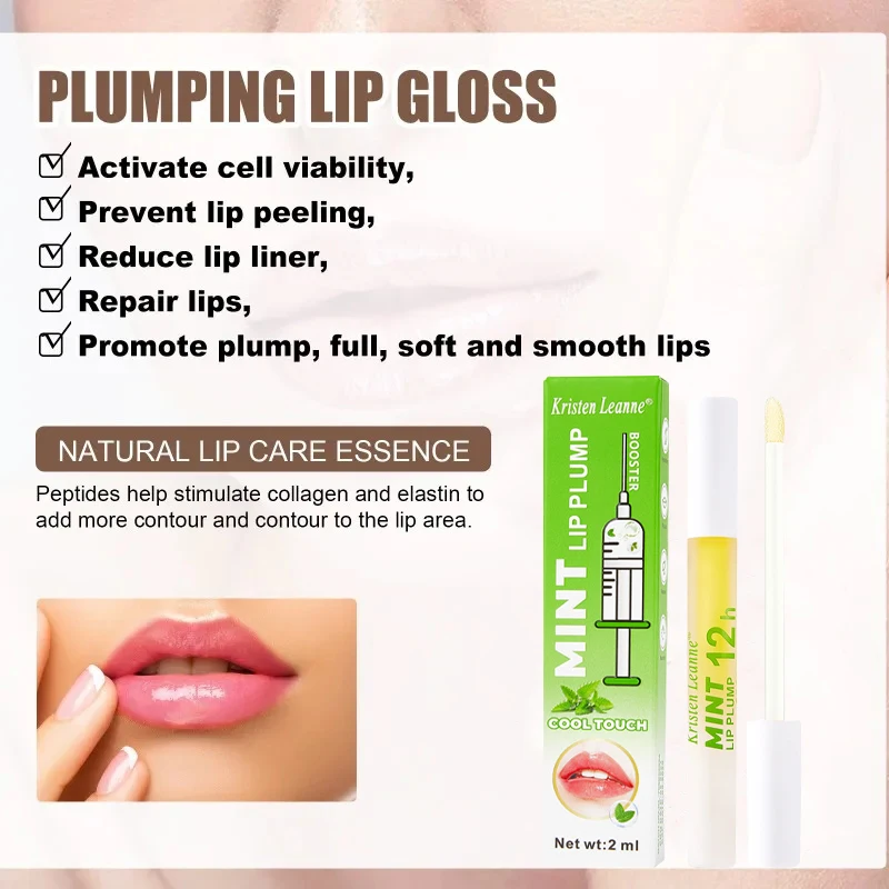 Serum pemadat bibir instan, Gloss mengurangi garis-garis halus Serum, cairan pelembap tahan lama, kosmetik kecantikan seksi