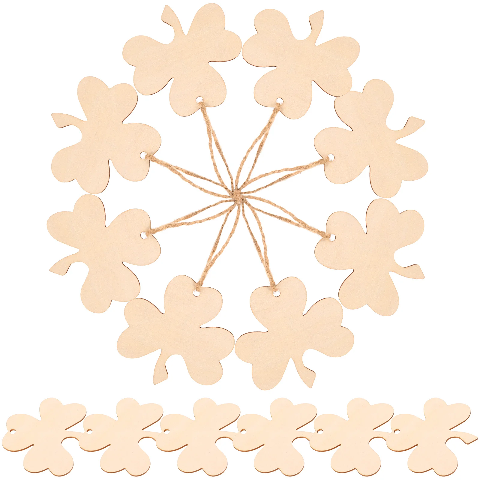 

30pcs Wooden Pendant Wood Cutouts Kids Craft Toys Smooth Edges Diy Crafts Paintable Wood Chips Graffiti Tags Sewing