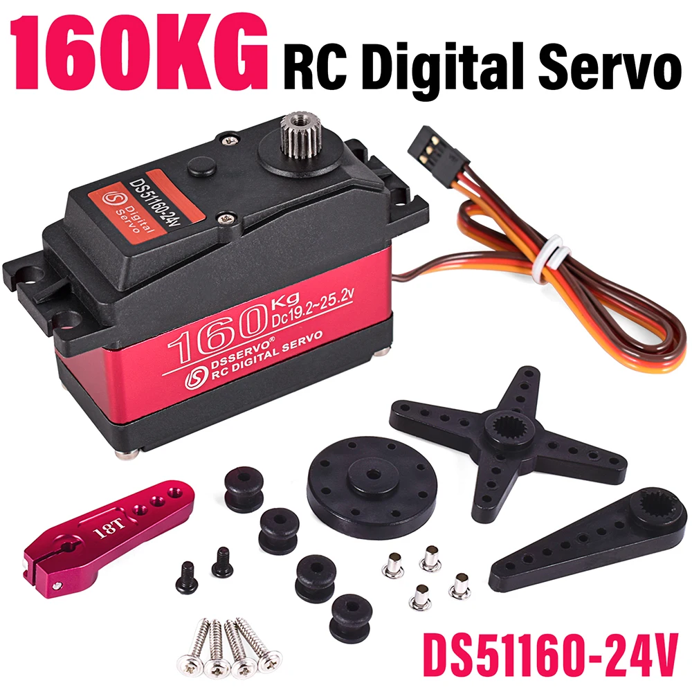 

9IMOD RC Digital Servo DS51160/RDS51160 160KG 24V Standard Servo 180° /270° High Torque Servo for FPV Drone Car Robot