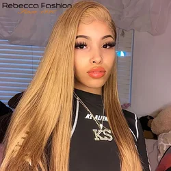 Golden Blond 30 Malaysian Straight 13*5*1 T Lace Front Human Hair Wigs For Black Women PrePlucked 100% Human Hair Remy Hair Wigs
