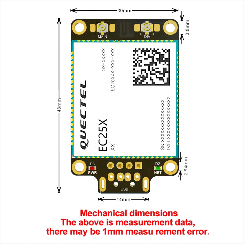 EC25AFFA Dongle USB con kit de ruptura de estuche módulo LTE CAT4 compatible con GNSS EC25AFFA-512-SGAS con antena 4G para Global