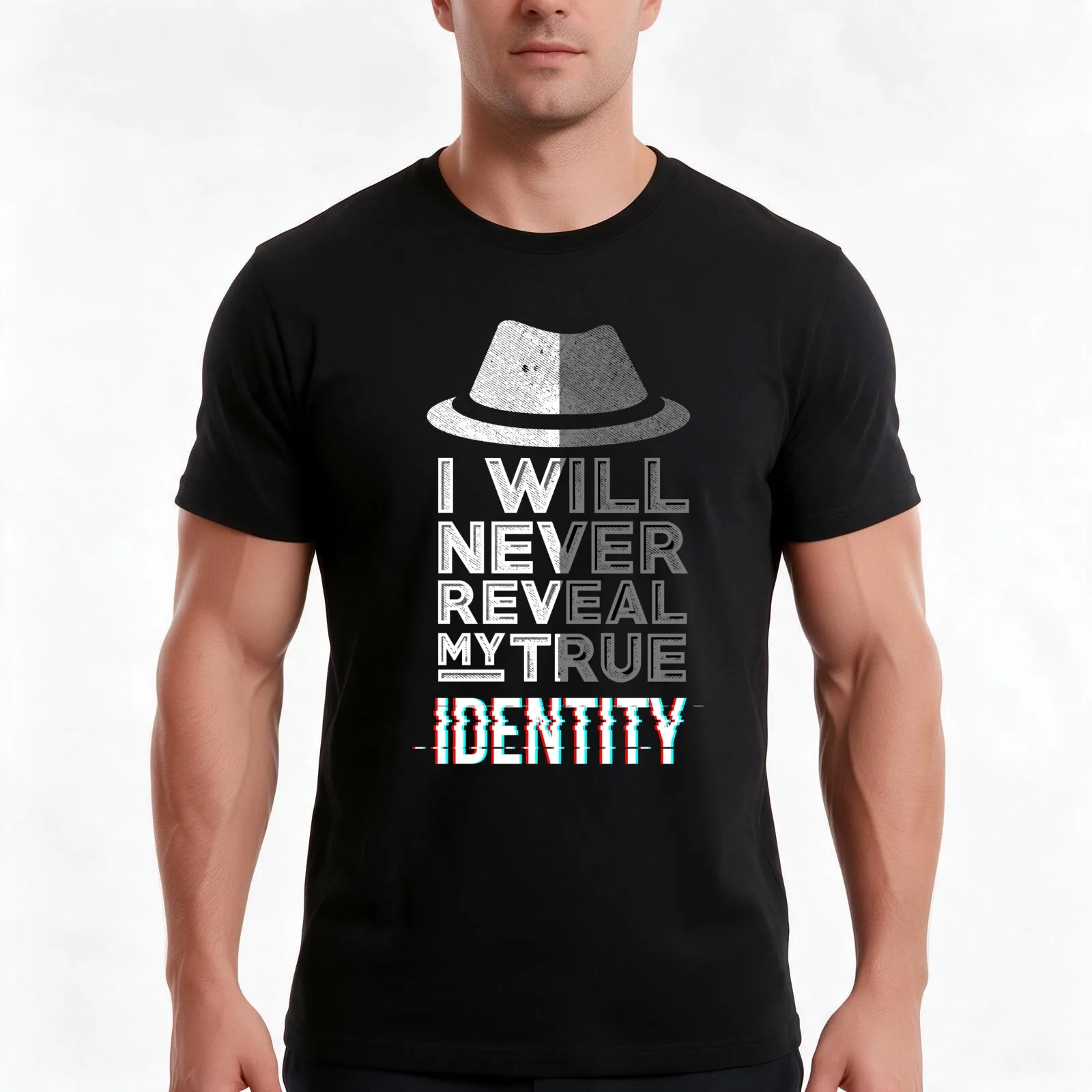 I Will Never Reveal My True Identity Funny Spy Design T-Shirt, Summer Casual Cotton Tee, Oversized Streetwear Tops, 100% Cotton