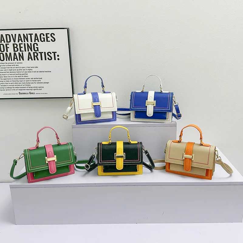 

Fashion Colorblock Crossboday Bag Casual PU Leather Shoulder Bag for Women Versatile High Quality Daily Commuting Women's Bag